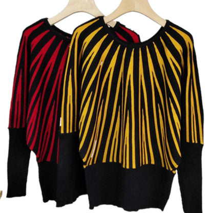 Damen Strickpullover Asymmetrisches Muster Norvielle