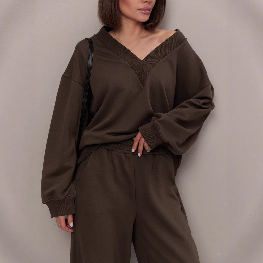 Damen Lounge-Set V-Ausschnitt Weit Norvielle