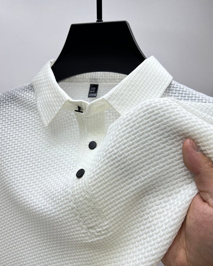 Morten Herren Poloshirt Mesh Atmungsaktiv Weiß