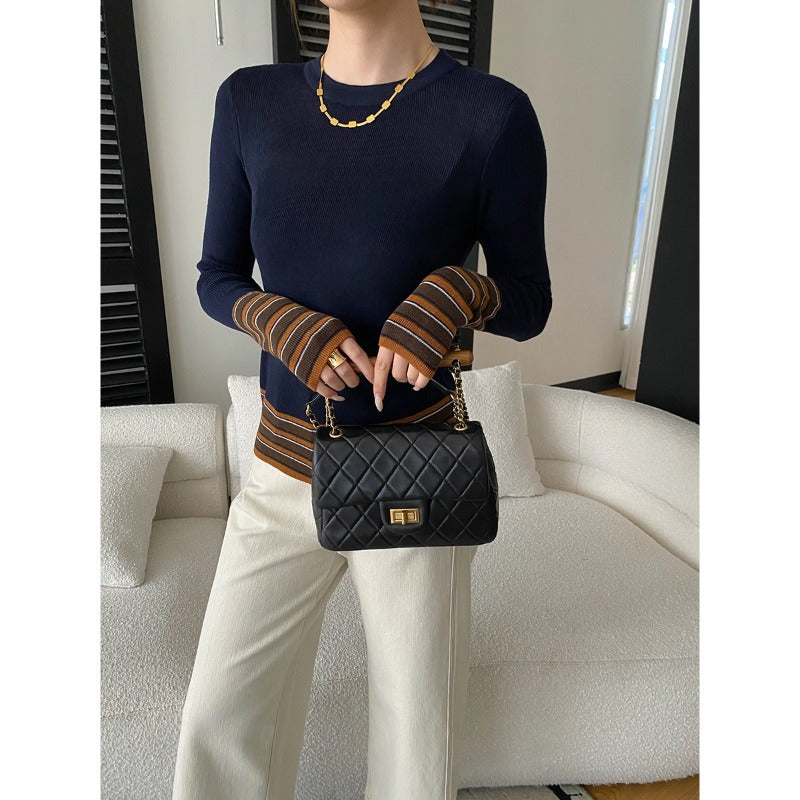 Damen Strickpullover Modische Streifen Norvielle