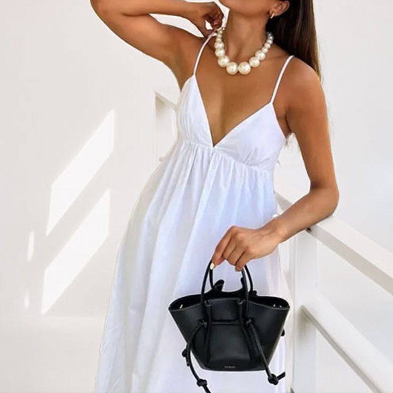 Damen Sommerkleid V-Ausschnitt Leicht