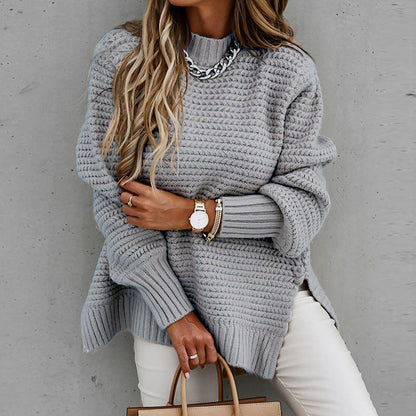 Damen Strickpullover Weit Strukturiert Norvielle
