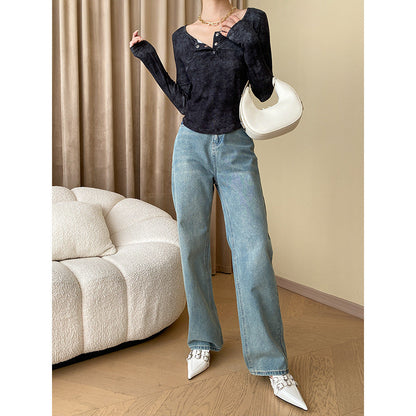 Damen Bootcut-Jeans Hochwerder Norvielle