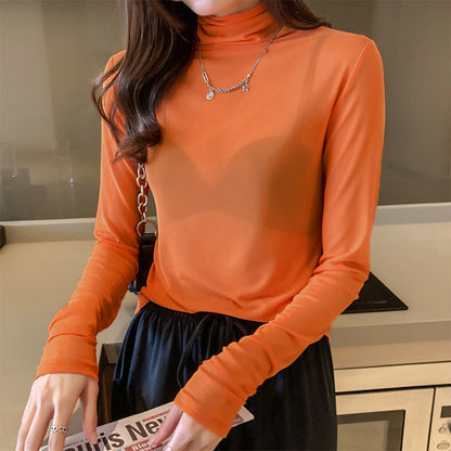 Damen Turtleneck-Pullover Durchsichtig Norvielle