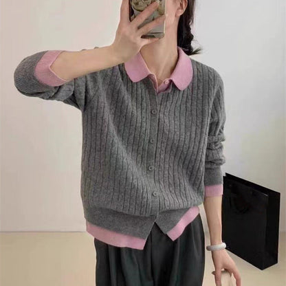 Damen Strickjacke Strukturiertes Kabelmuster Norvielle