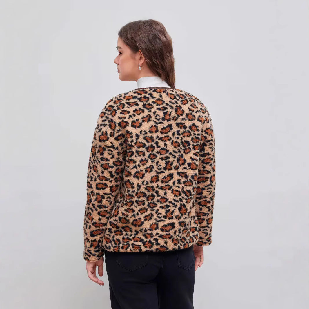 Damen Isolierte Leopardenjacke Wärme Norvielle