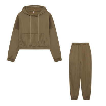 Damen Sport Set Crop-Hoodie Jogginghose Norvielle