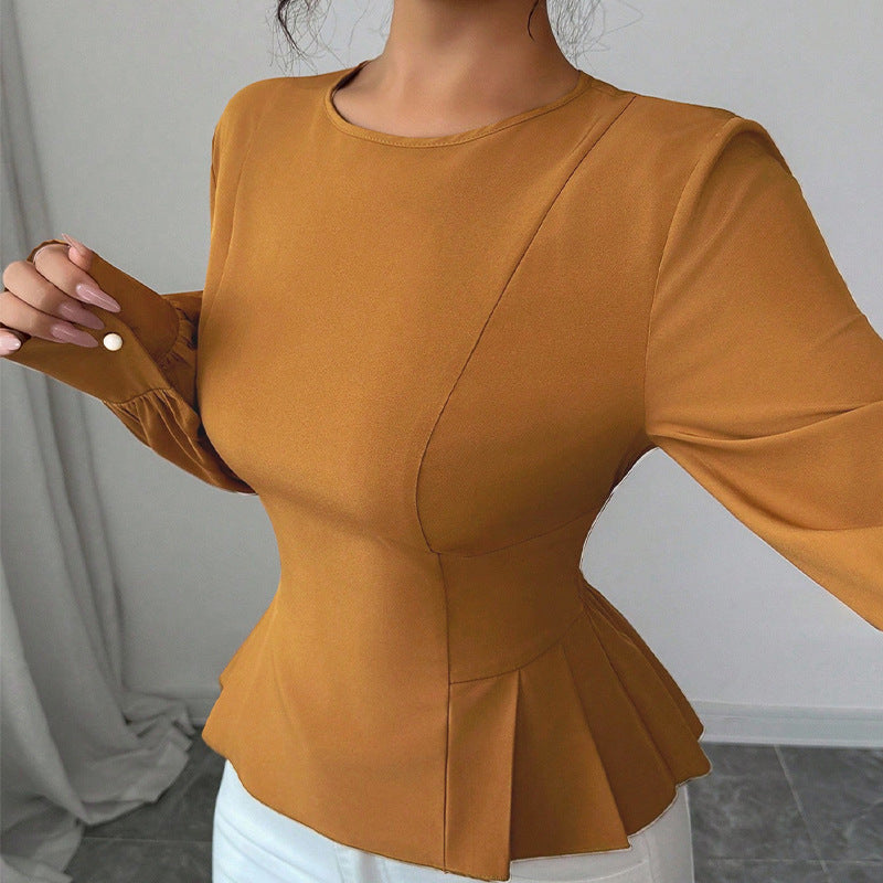 Damen Bluse Taillierte Puffärmel Norvielle