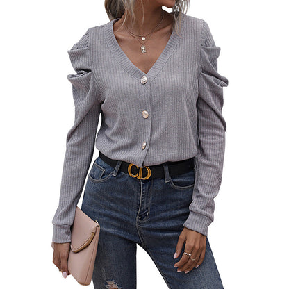 Damen Strickjacke Rüschen-Details Knopfleiste Norvielle