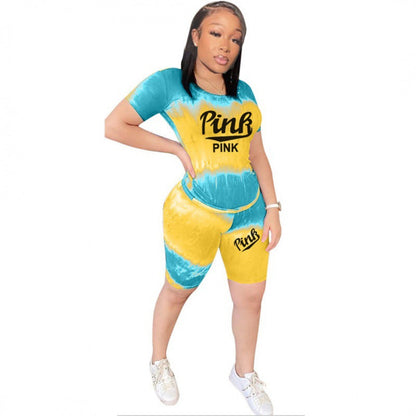 Damen Sportliches Oberteil Kurzarm Batikmuster Norvielle