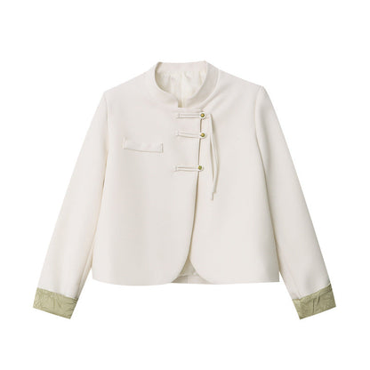 Damen Chiffon-Jacke Asiatische Knöpfe Norvielle