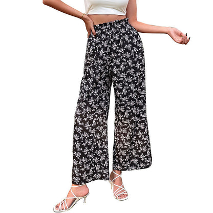 Damen Blumenhose Elastischer Bund seitliche Taschen Norvielle