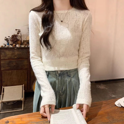 Damen Feinstrickpullover Langarm Norvielle