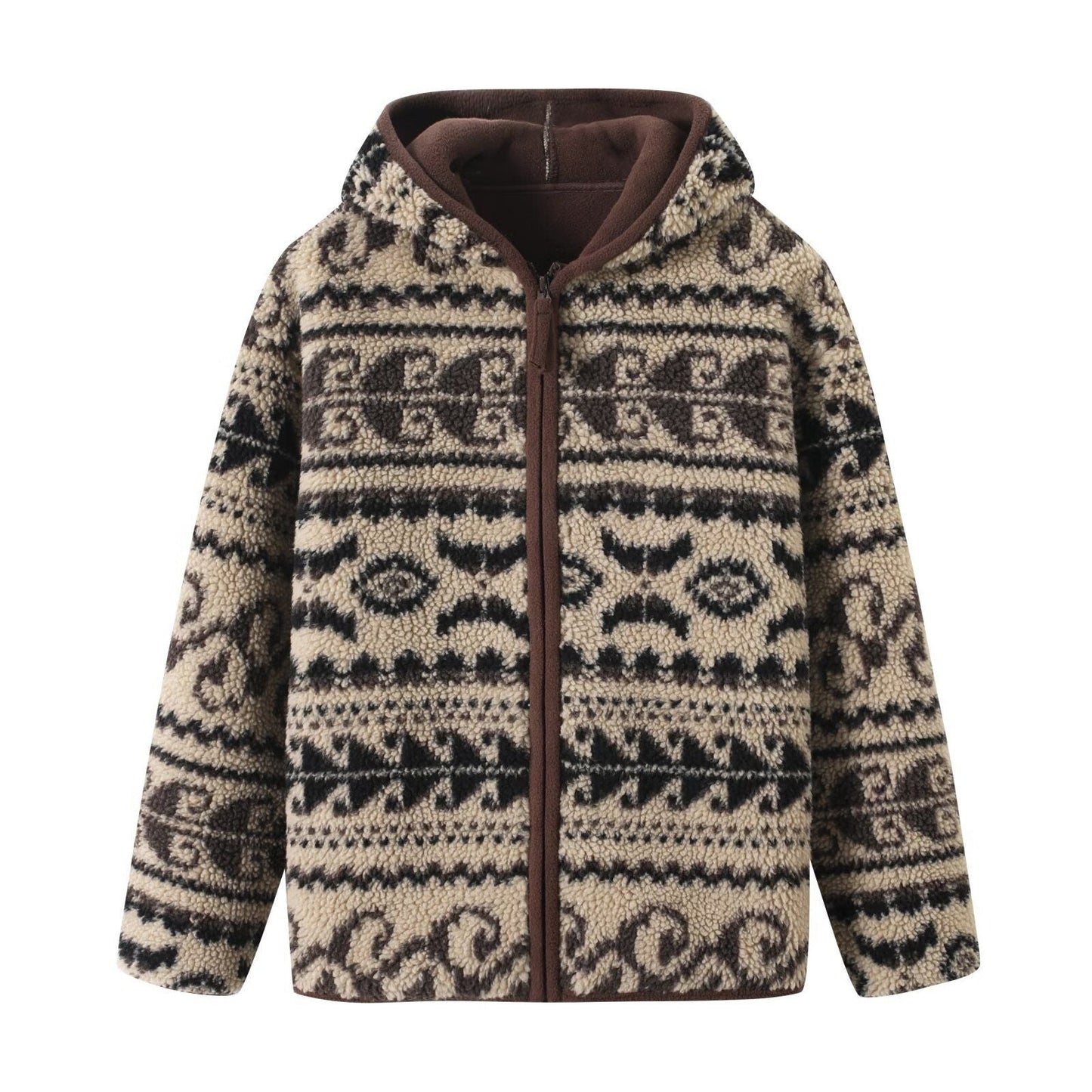 Damen Fleecejacke Mit Muster Grün