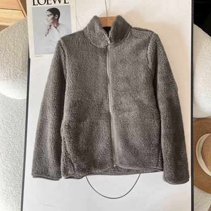 Damen Fleecejacke Flauschig Hochkragen Reißverschluss Norvielle