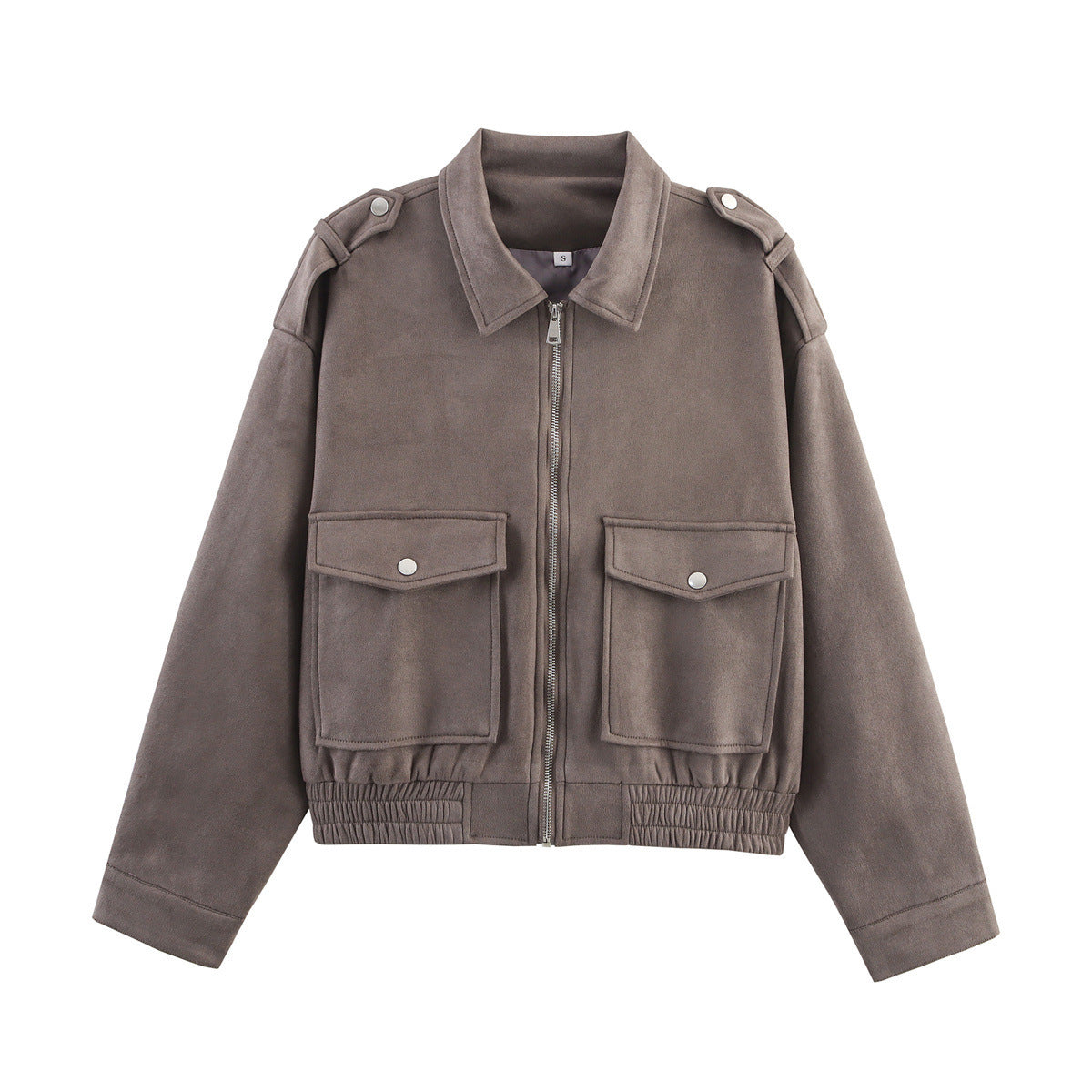 Damen Outdoorjacke Lässig Reißverschluss Große Taschen Norvielle