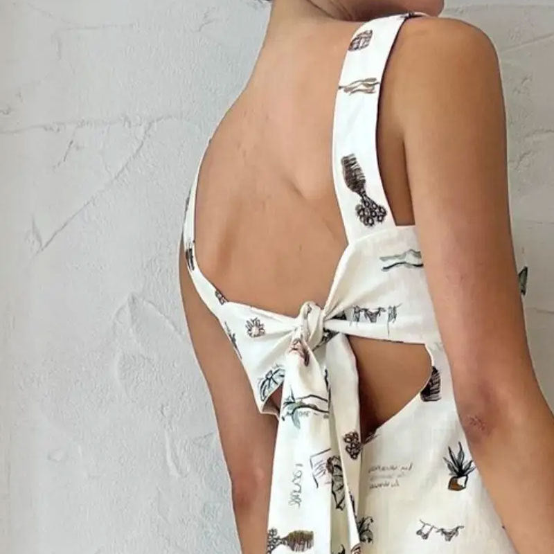 Damen Maxikleid Kreatives Print Taschen