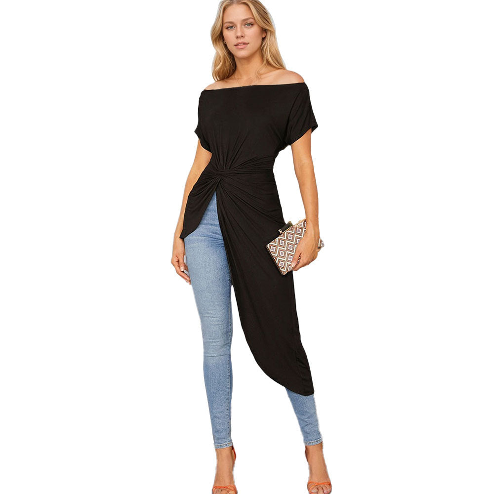 Damen Asymmetrisches Oberteil Wickeltop Norvielle