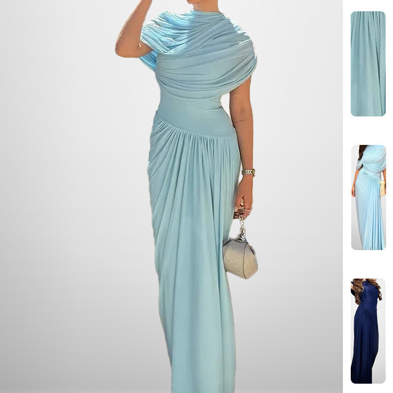 Damen Wickelmaxikleid Elegantes Design mit Raffi-Drapierung Norvielle - Norvielle