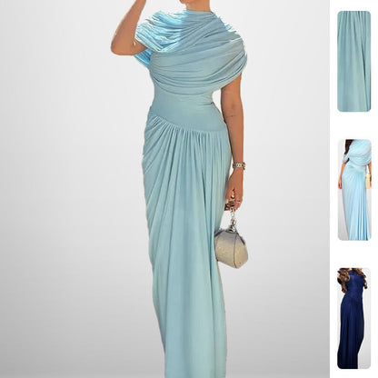 Damen Wickelmaxikleid Elegantes Design mit Raffi-Drapierung Norvielle - Norvielle