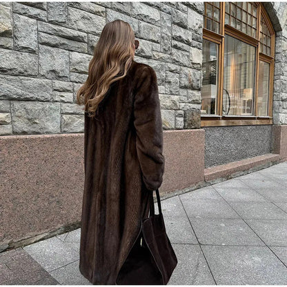 Damen Kunstfellmantel Elegantes Design