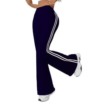 Damen Sportleggings Flared Bein Streifen