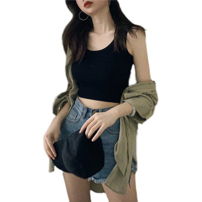 Damen Crop- Atmungsaktive Baumwolle Slim Fit