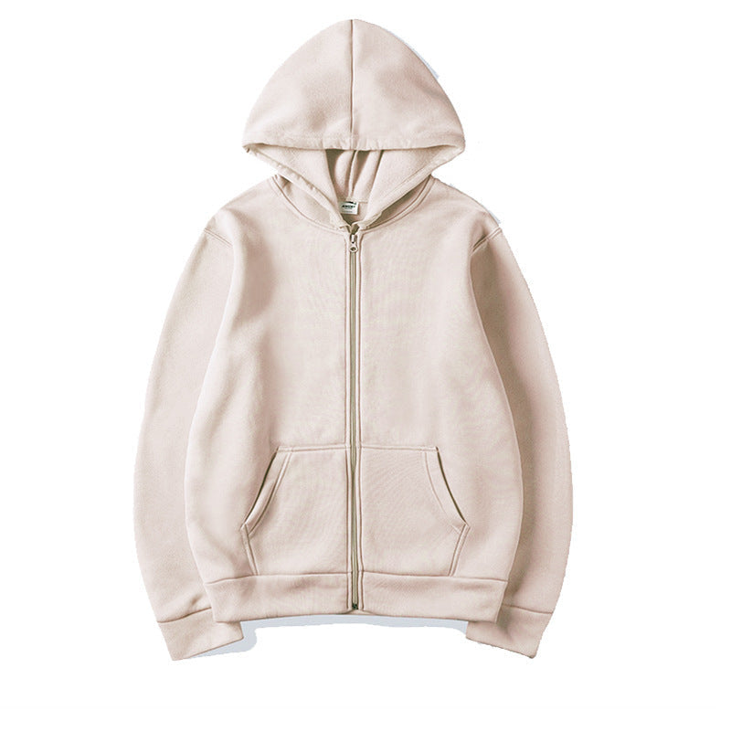 Damen Kapuzensweatshirt Durchgehender Reißverschluss Seitentaschen