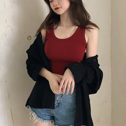 Damen Crop- Atmungsaktive Baumwolle Slim Fit