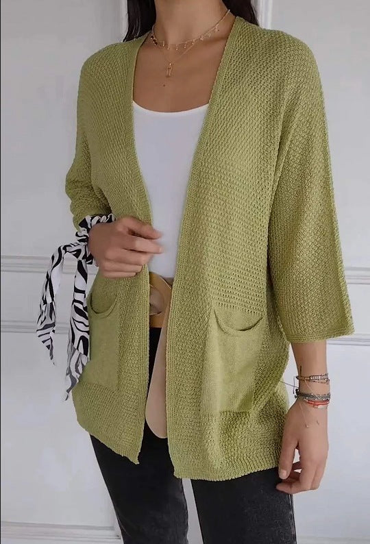 Damen Strickjacke Lässig Mit Taschen Norvielle