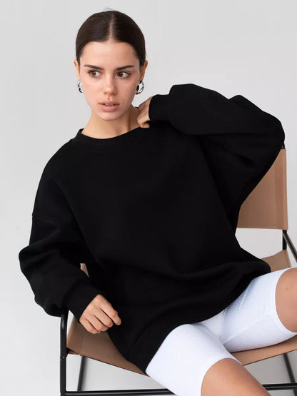 Damen Sweatshirt Weiches Innenfutter Breite Schultern Norvielle