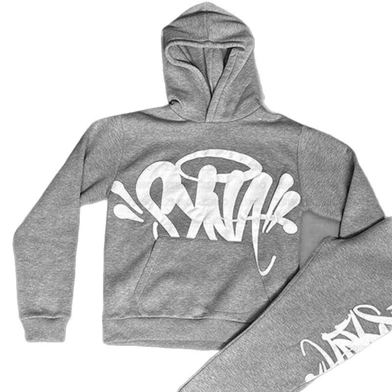Damen Kapuzenpullover Graffiti-Design Kängurutaschen Norvielle
