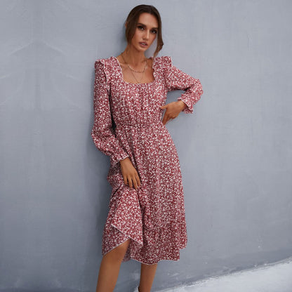 Damen Maxikleid Rüschendetails Floralmuster Norvielle - Norvielle