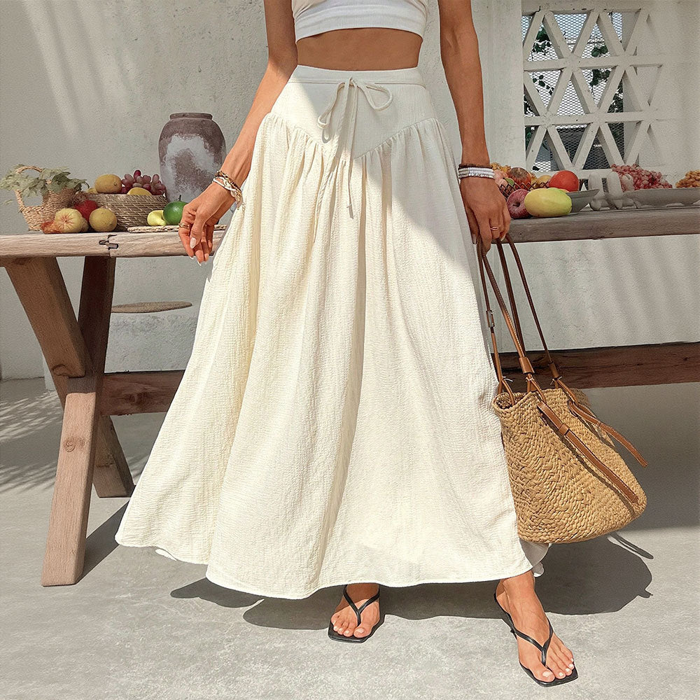 Damen Maxi-Rock Eleganter Schnitt Verstellbarer Taillenzug Norvielle - Norvielle