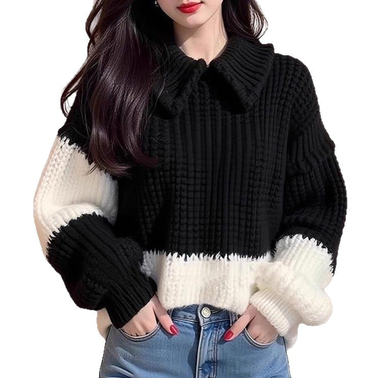 Damen Strickpullover mit Kragen Norvielle