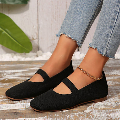 Damen Ballerinas Atmungsaktives Gummiobermaterial Verstellbarer