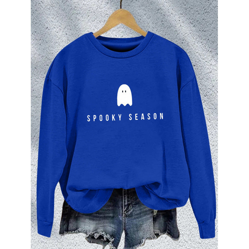 Damen Sweatshirt Weiches Innenfleece Gruselmotiv