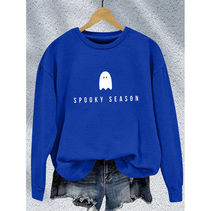 Damen Sweatshirt Weiches Innenfleece Gruselmotiv