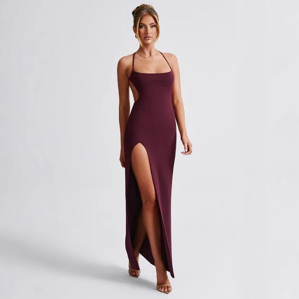 Damen Maxikleid Elegantes Design seitlicher Schlitz dünn Norvielle