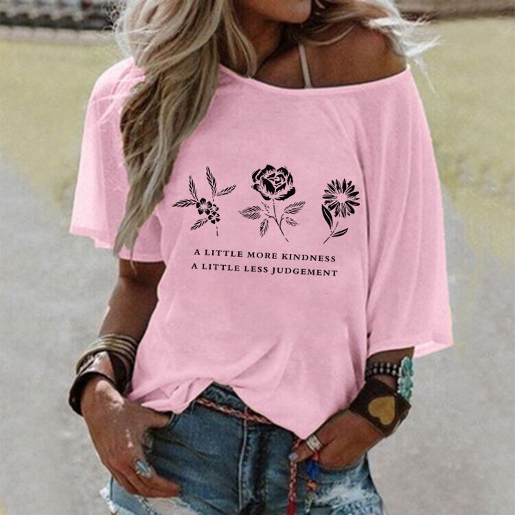 Damen T-Shirt Boho-Stil Floralmuster Norvielle