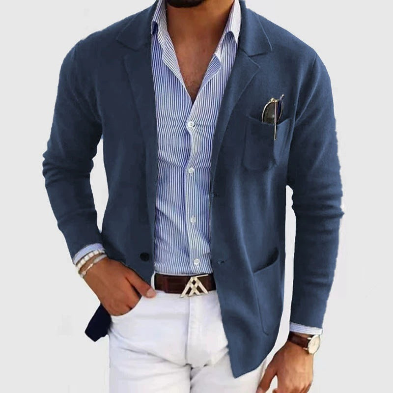Herren Strickblazer Lässig Praktische Taschen Bequem Norvielle