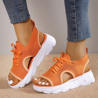 Norvielle Damen Plateausandalen Atmungsaktives Material