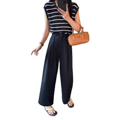 Damen Weite Hose Hochbund Mit Taschen Norvielle