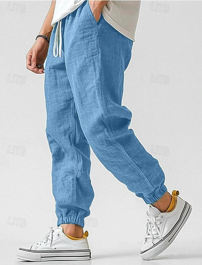 Herren Leinenhose Elastischer Bund Bequem Norvielle