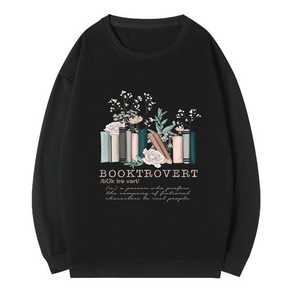 Damen Sweatshirt Bücherdesign Weiß
