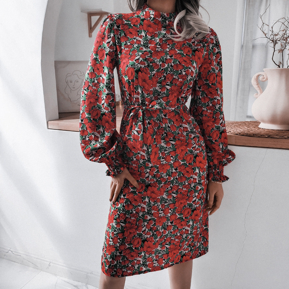 Damen Blusenkleid Floralmuster Baumwolle Norvielle