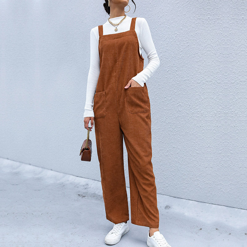 Damen Cordhose Weich Bequem Mit Taschen