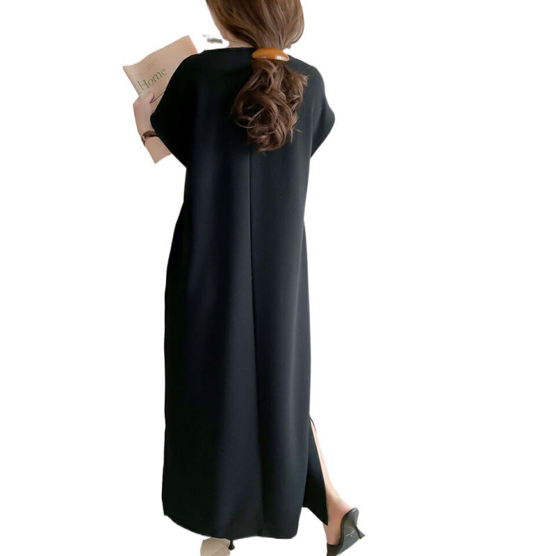 Damen Midi-Kleid V-Ausschnitt mit Seitentaschen Norvielle