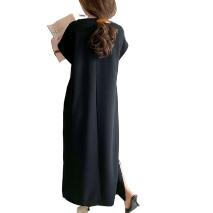 Damen Midi-Kleid V-Ausschnitt mit Seitentaschen Norvielle