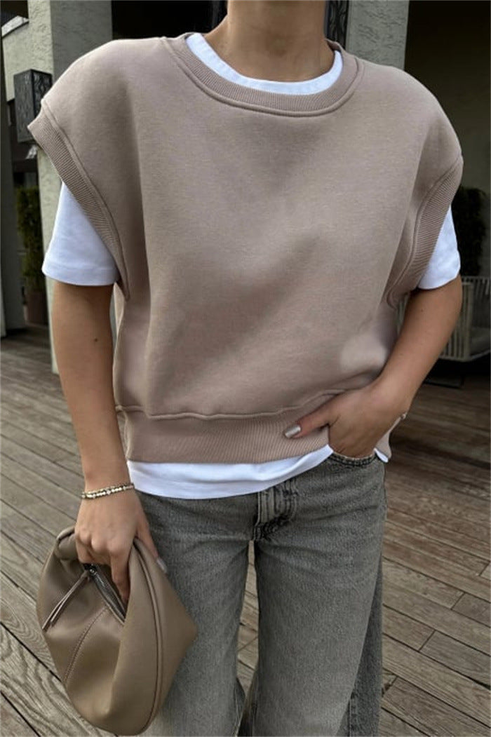 Damen Oversized Sweatshirt Breite Ärmel Hoch Bund Norvielle